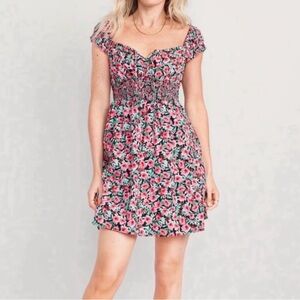 Old Navy Waist-Defined Floral Mini Dress